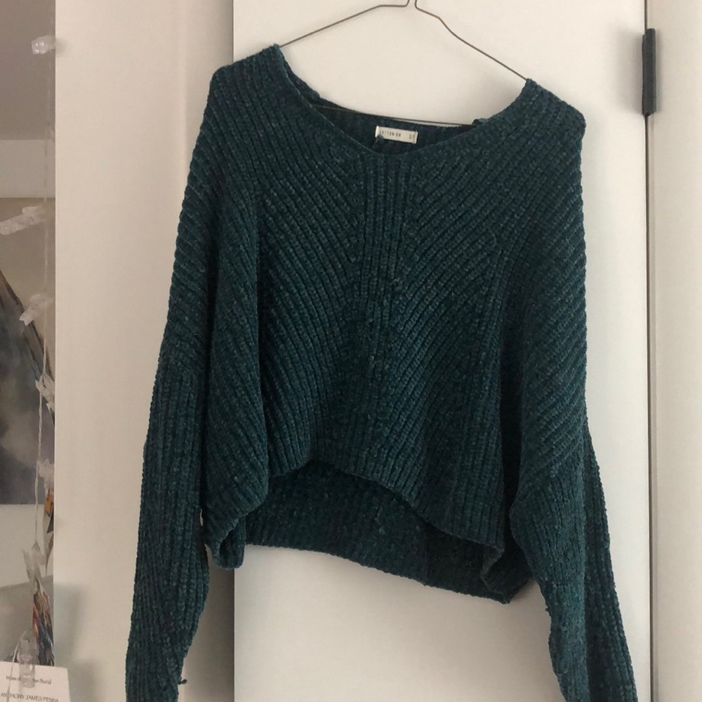 teal cropped sweater
